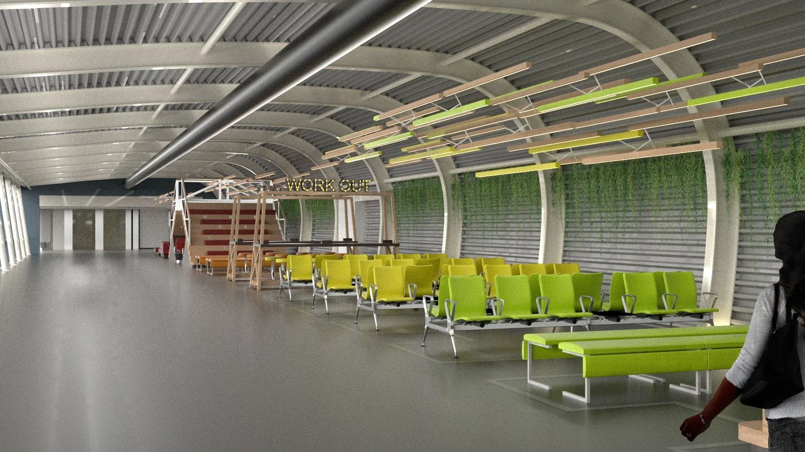 Schiphol M Corridor interior by Tjep. at Amsterdam Airport