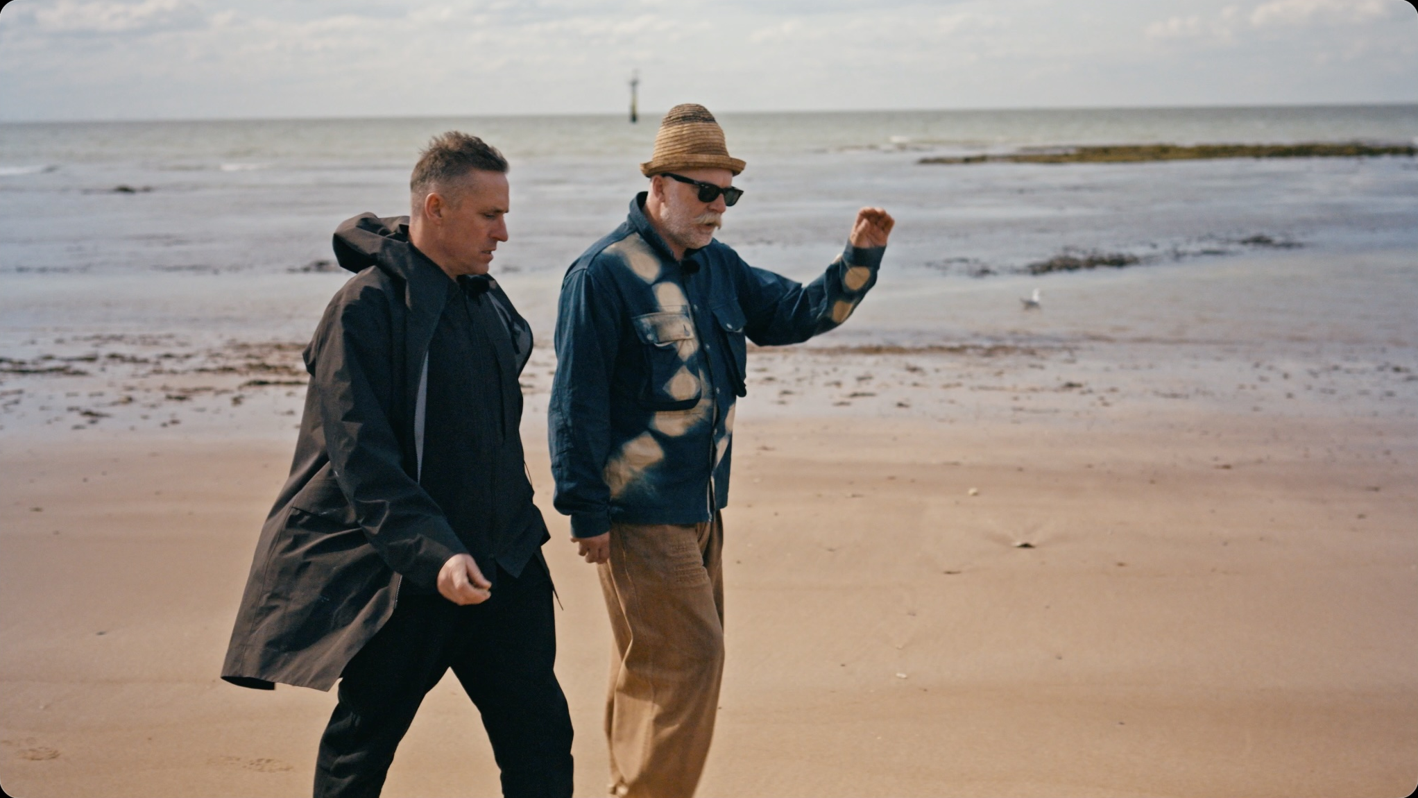 BISON on-location podcast shoot, walking on the beach, Endless Vital Activity series