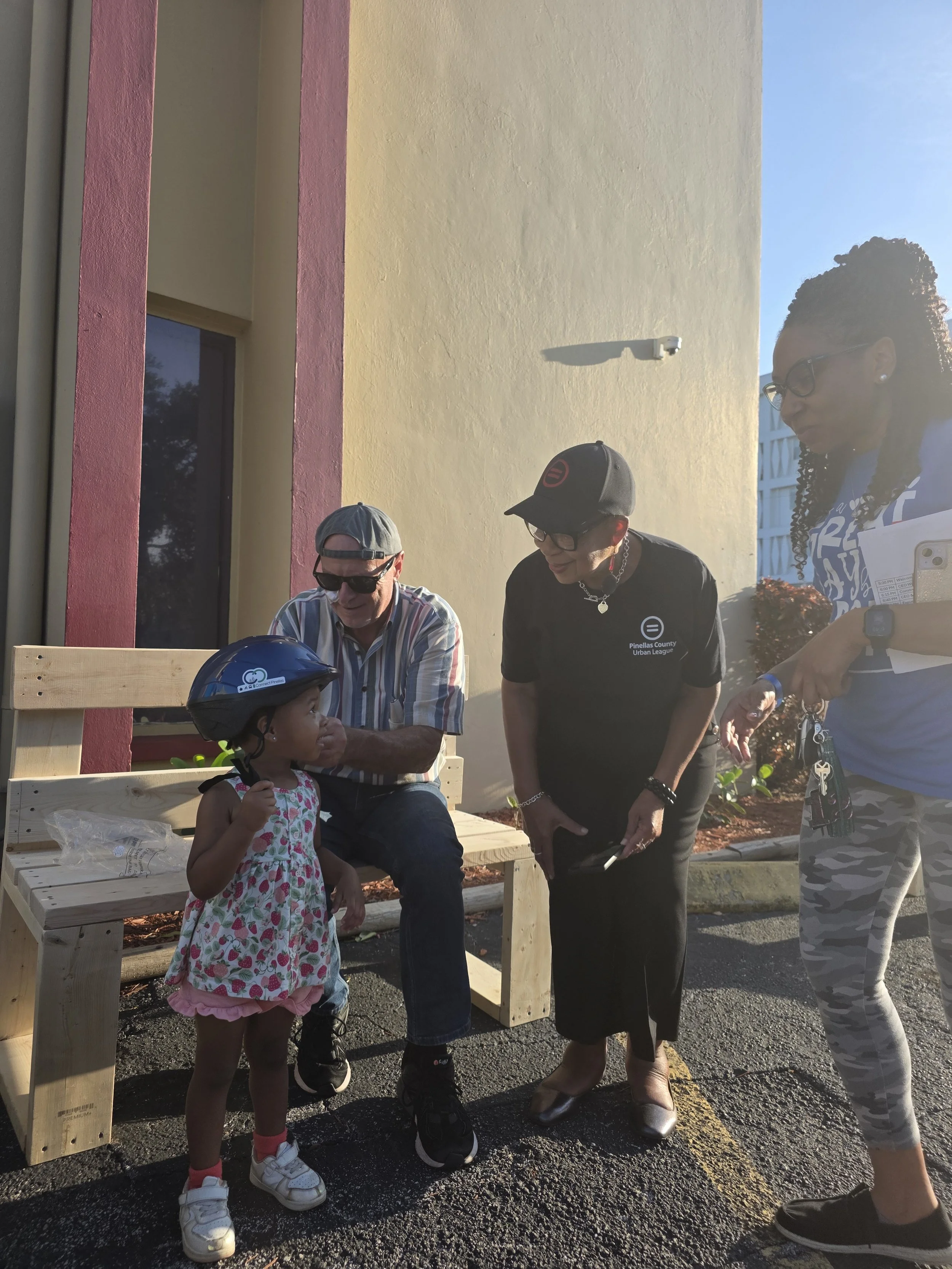Connect Pinellas gives out helmets at PCUL’s Food Truck Friday. 
