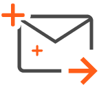 Envelope icon with a plus sign and a right arrow