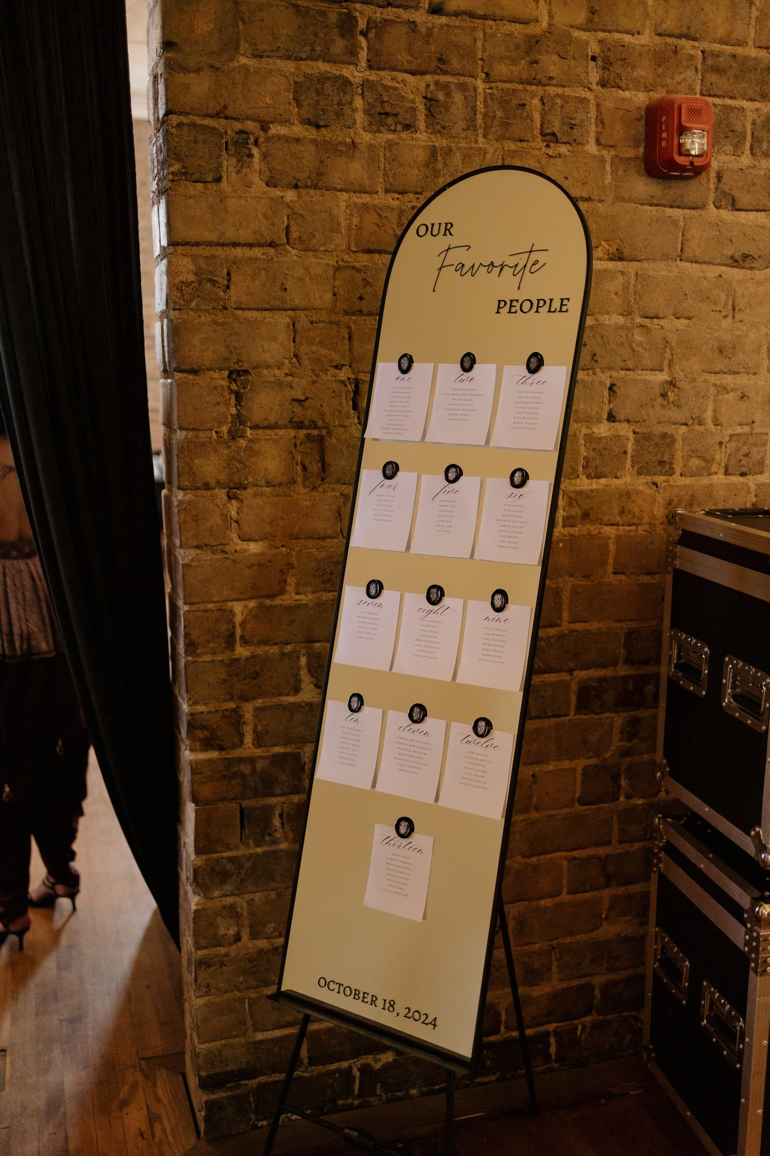 Black mirror custom wedding seating chart sign