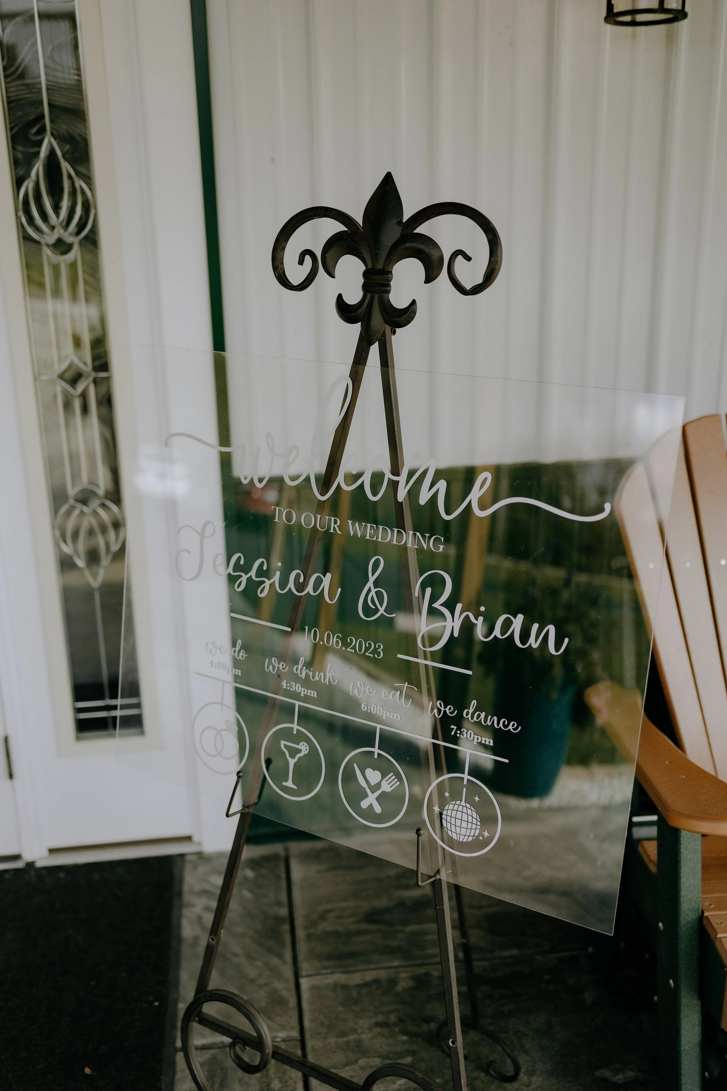 Clear acrylic custom wedding welcome sign