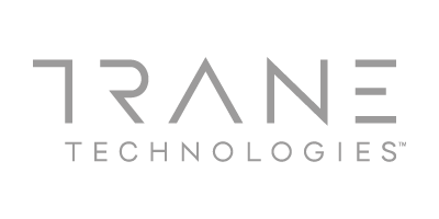 Logo de Trane Technologies en color gris oscuro sobre fondo negro
