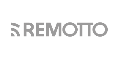 Logo de REMOTTO en color gris en fondo negro.