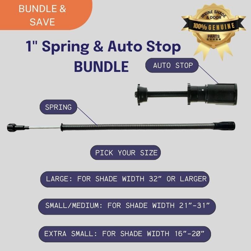 1" Valu-Line Roller Shade Spring and Auto Stop BUNDLE