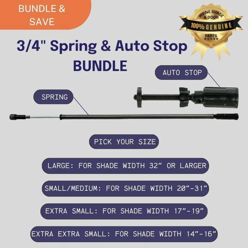 3/4" Valu-Line Roller Shade Spring and Auto Stop BUNDLE