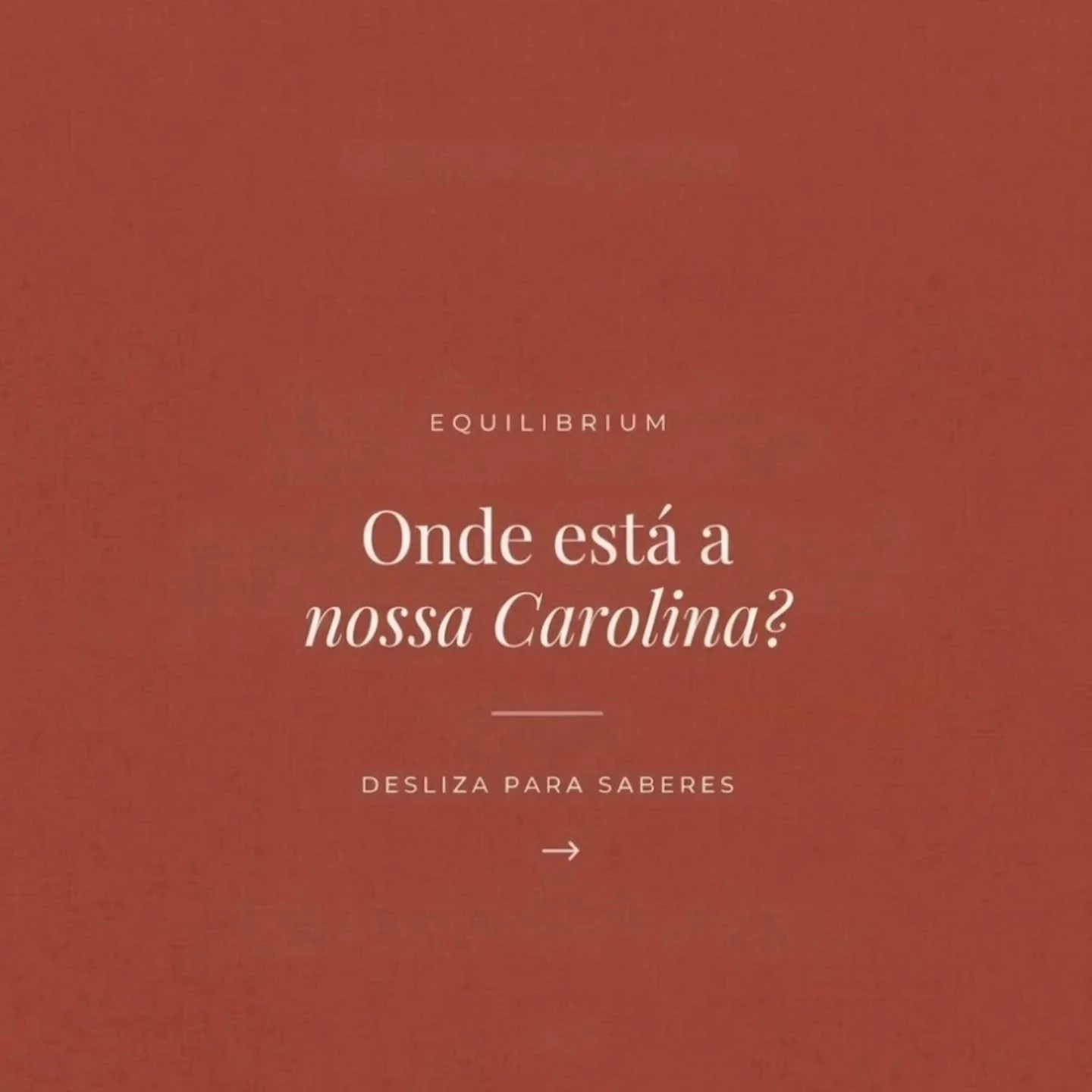 Onde est&aacute; a nossa Carolina?&nbsp;

Um mist&eacute;rio no EQUILIBRIUM... ✈️🌍✨

A nossa querida terapeuta Carolina est&aacute; ausente h&aacute; quase uma semana... mas por um excelente motivo! ✨ Ela embarcou num projeto muito especial e n&oacu