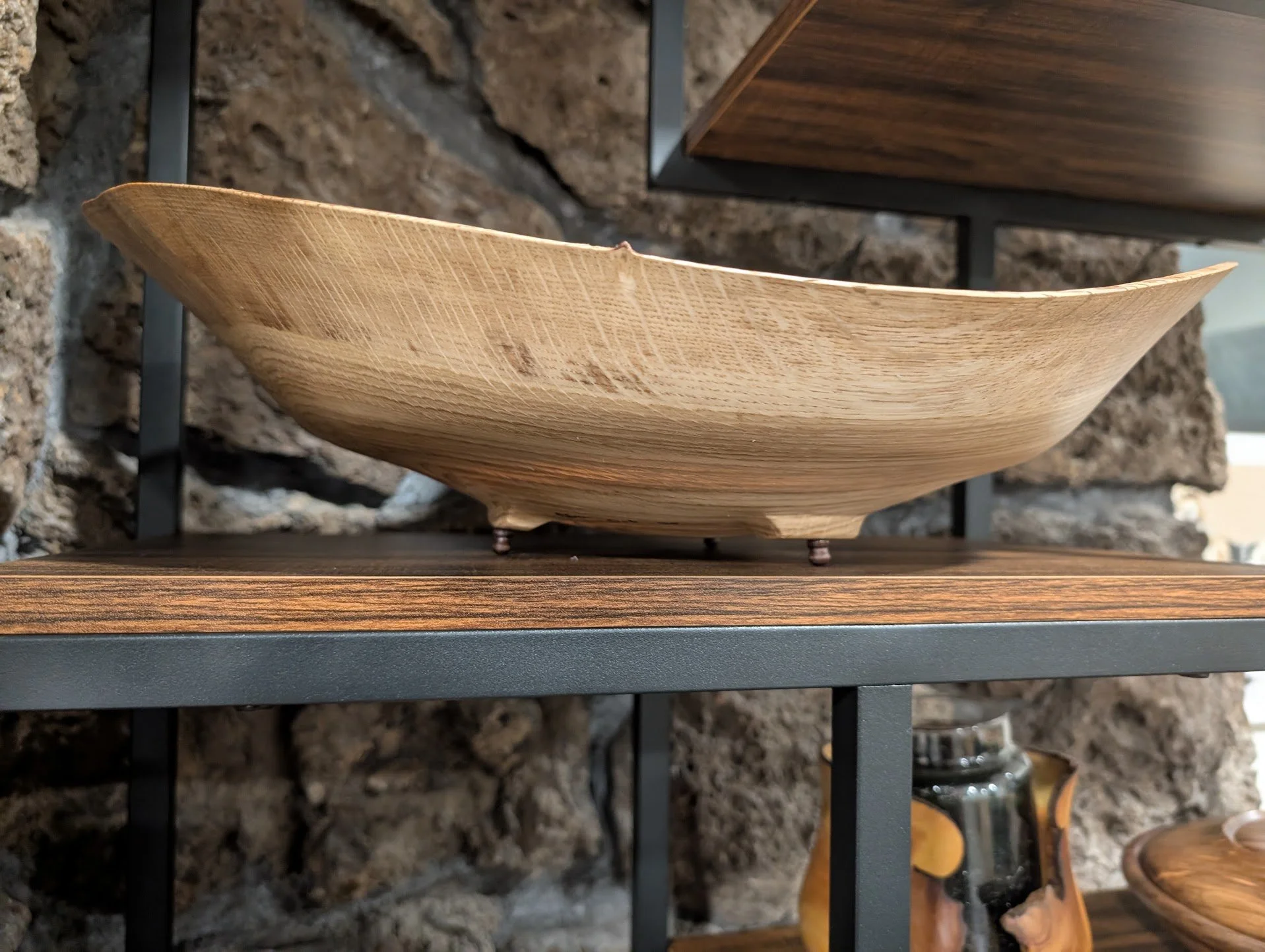 "Elevated Contrast" – Large White Oak and Walnut Natural Edge Bowl