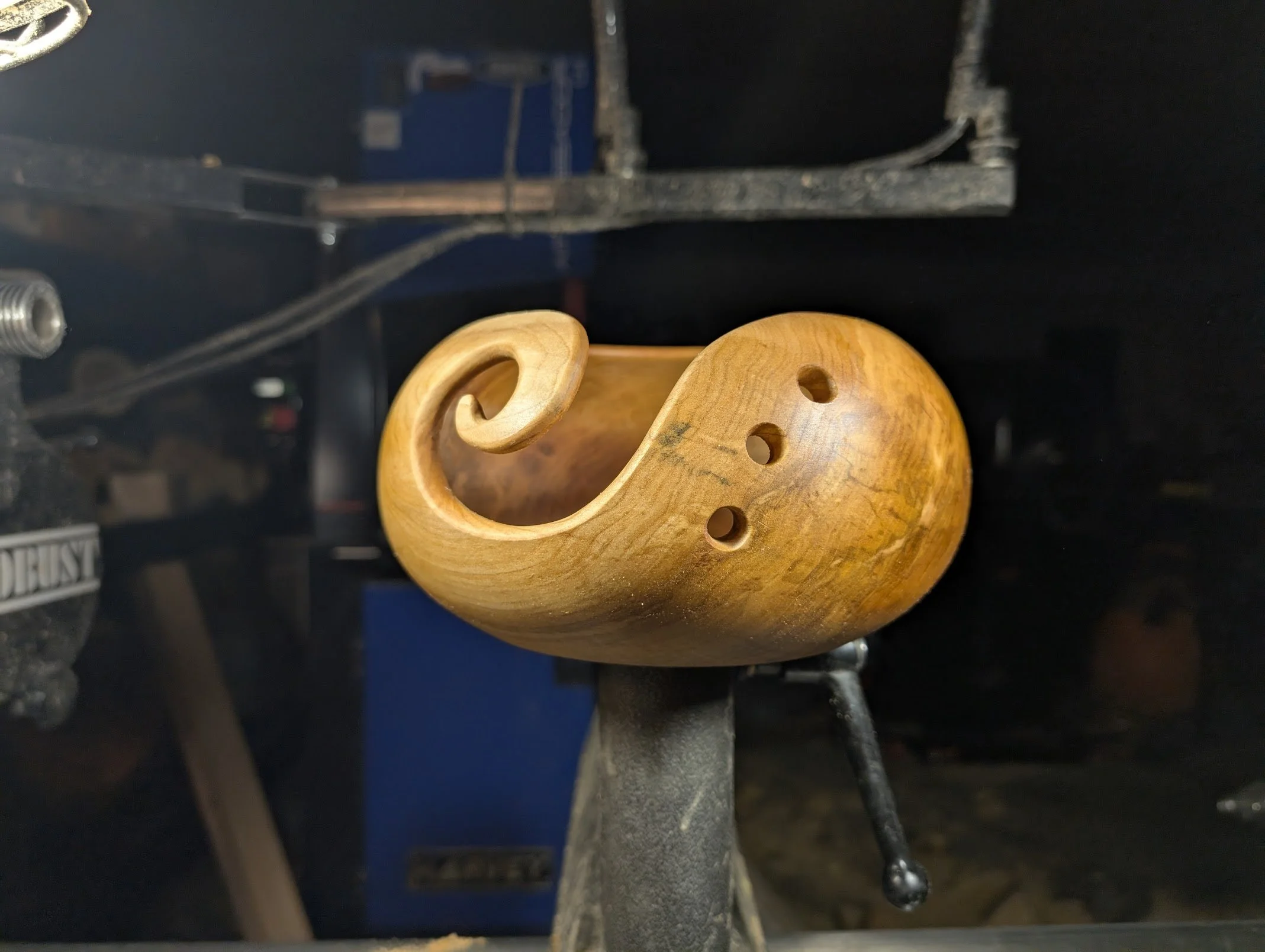 Figured Birch Yarn Bowl (8.5" x 4.5")