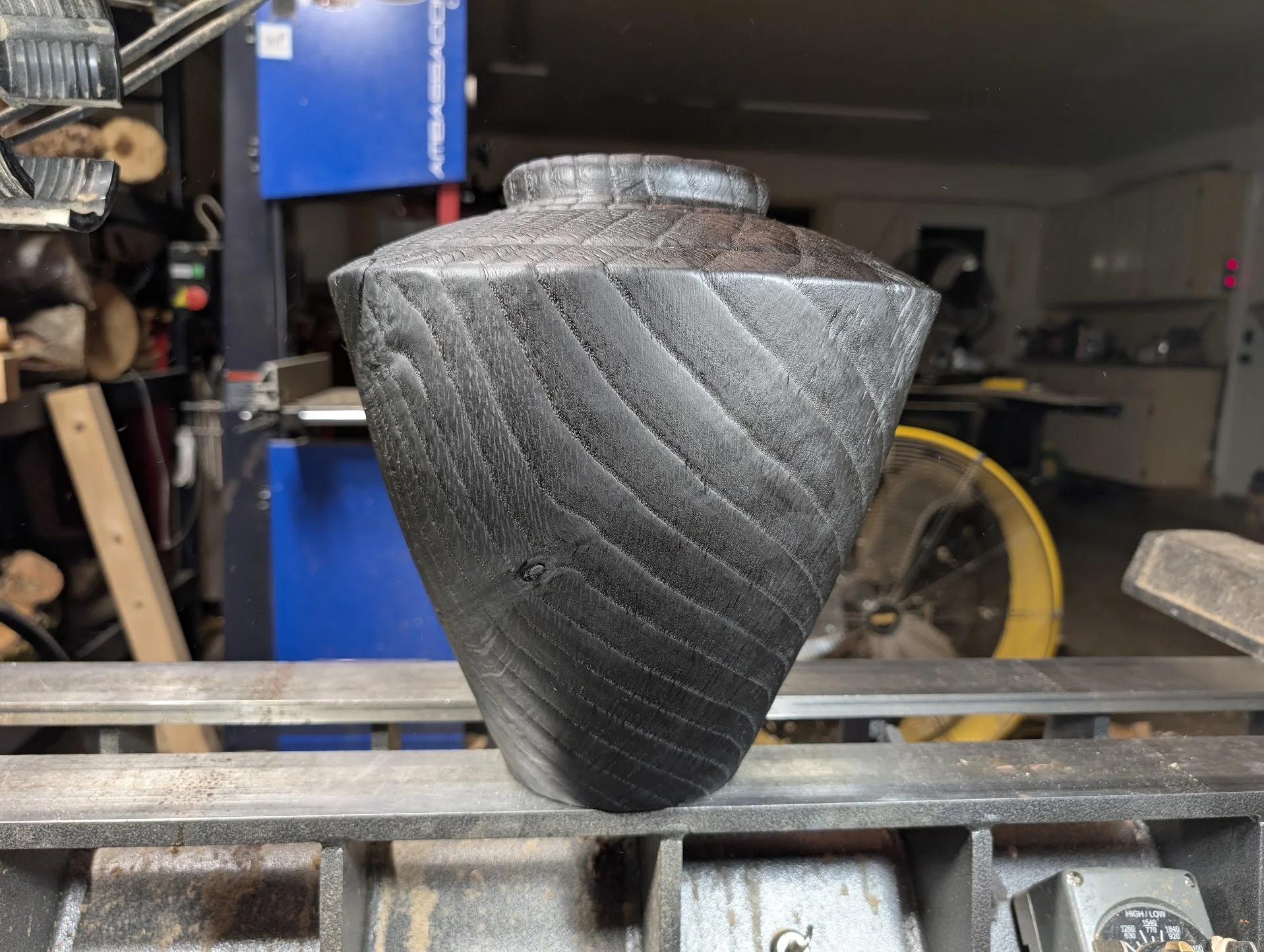Charred Spalted White Oak Crossgrain Vase