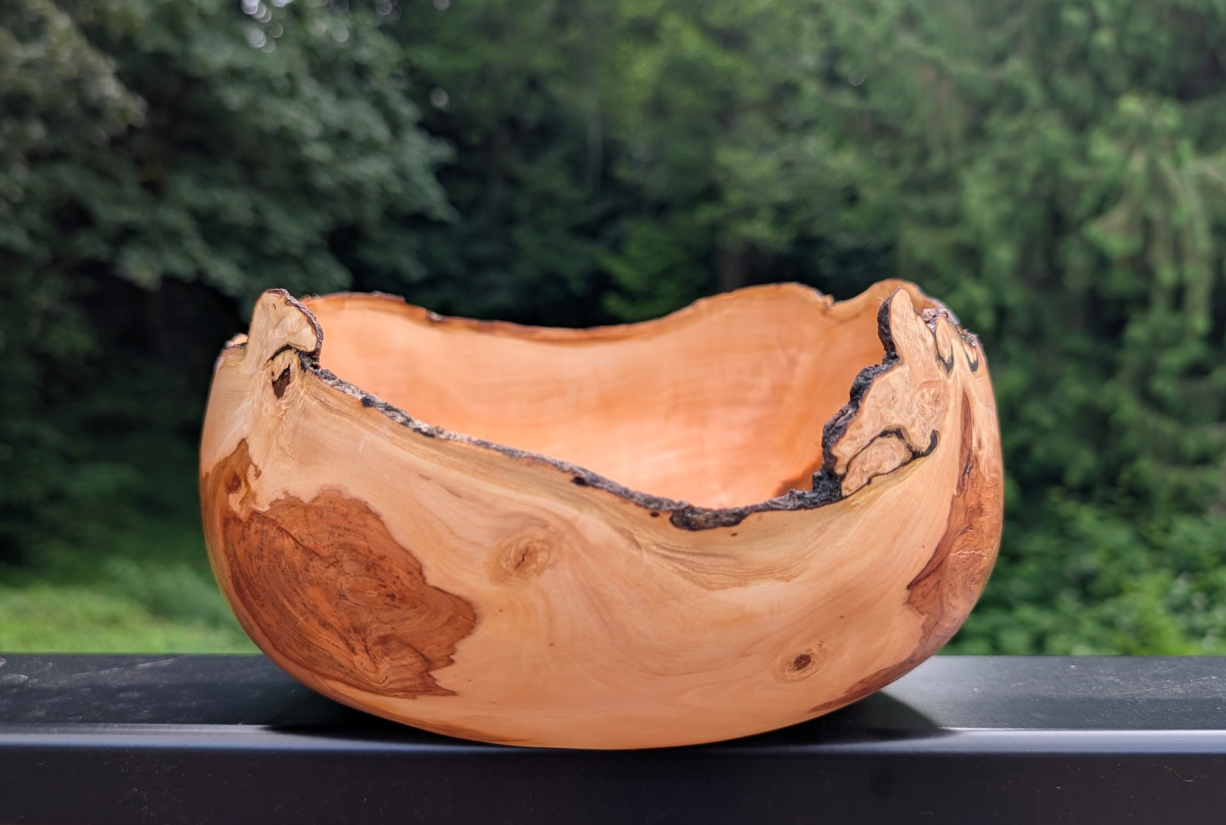 Thin Walled Live Edge Apple Wood Bowl