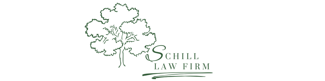 Logo of Green Oak Tree Outline and Schill Law Firm Name