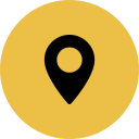 Map icon inside a yellow circle