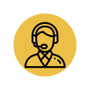 Illustration of a person wearing a headset, representing customer service or technical support.