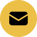 Envelope icon on a gold circular background