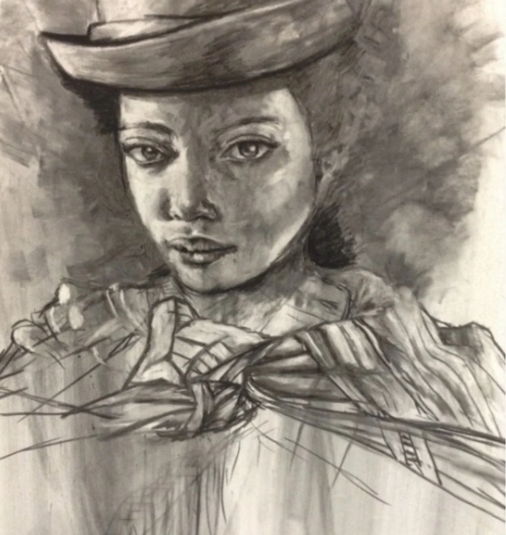 Afro Boliviana (charcoal on paper)
