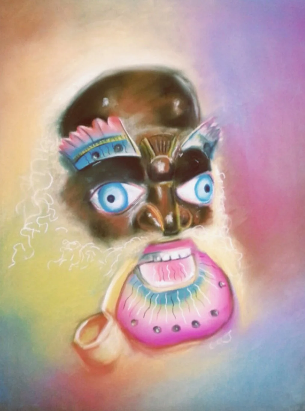 Morenada Mask (Pastel on paper)