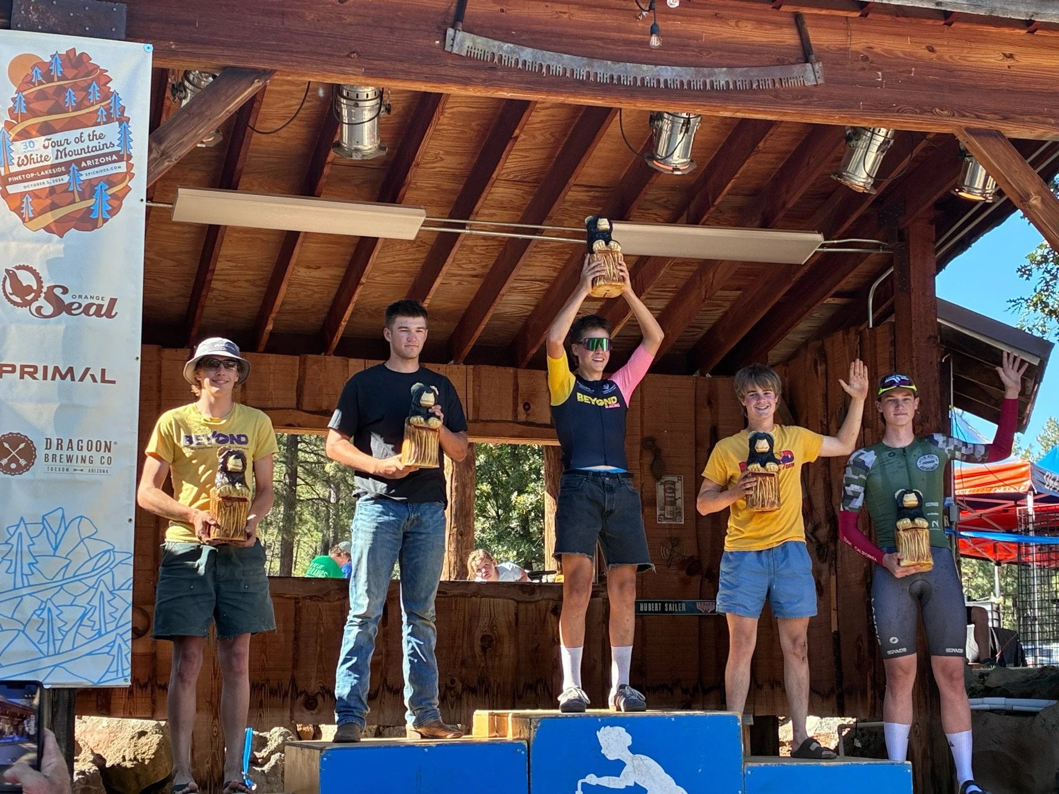  Beyond racers Jasper, Lucas, and Sterling place 1st, 3rd and 4th respectively in the 50 mile event (68 miles this year) for the Junior male classification. 