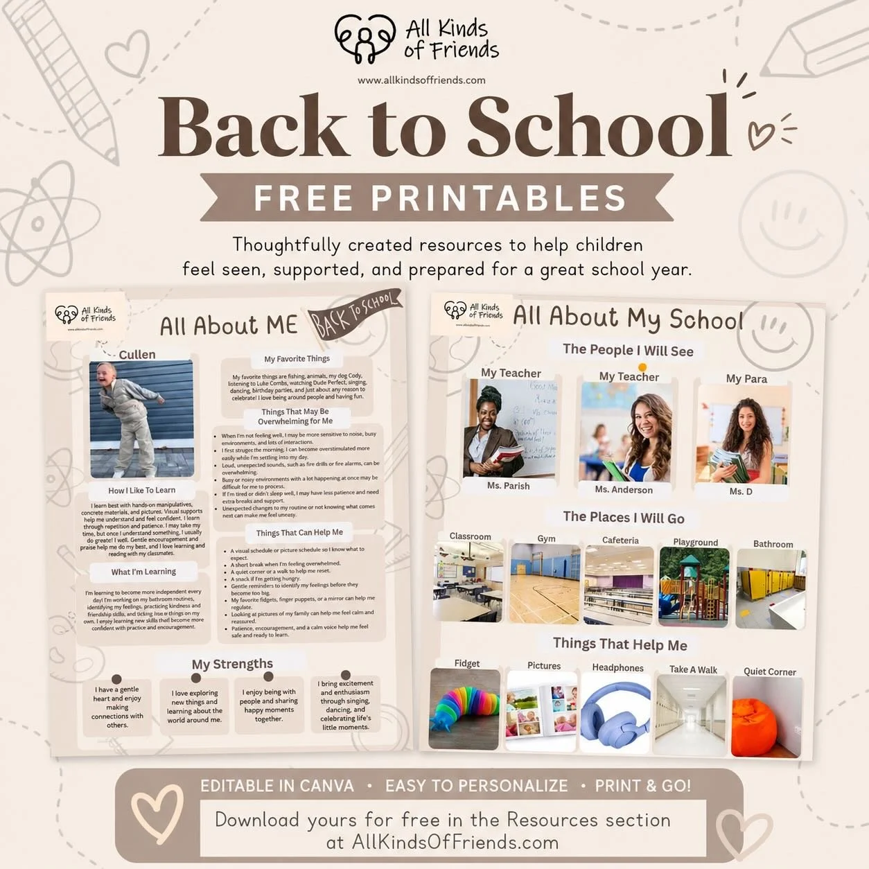 Back-to-school season is almost here!

One of the best ways to help children feel confident and prepared is by making the unfamiliar feel familiar.

I&rsquo;ve created two FREE editable printables to help make that transition a little easier:

📄 All
