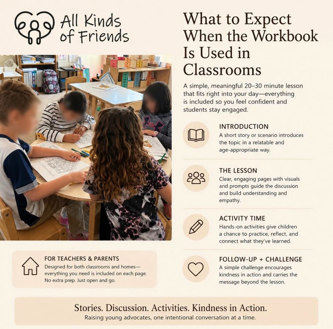 One of my favorite moments while using this workbook in the classroom wasn&rsquo;t anything I had planned.

It was watching the conversations that happened after the lesson.

Children started talking about a cousin with autism, a neighbor who used a 