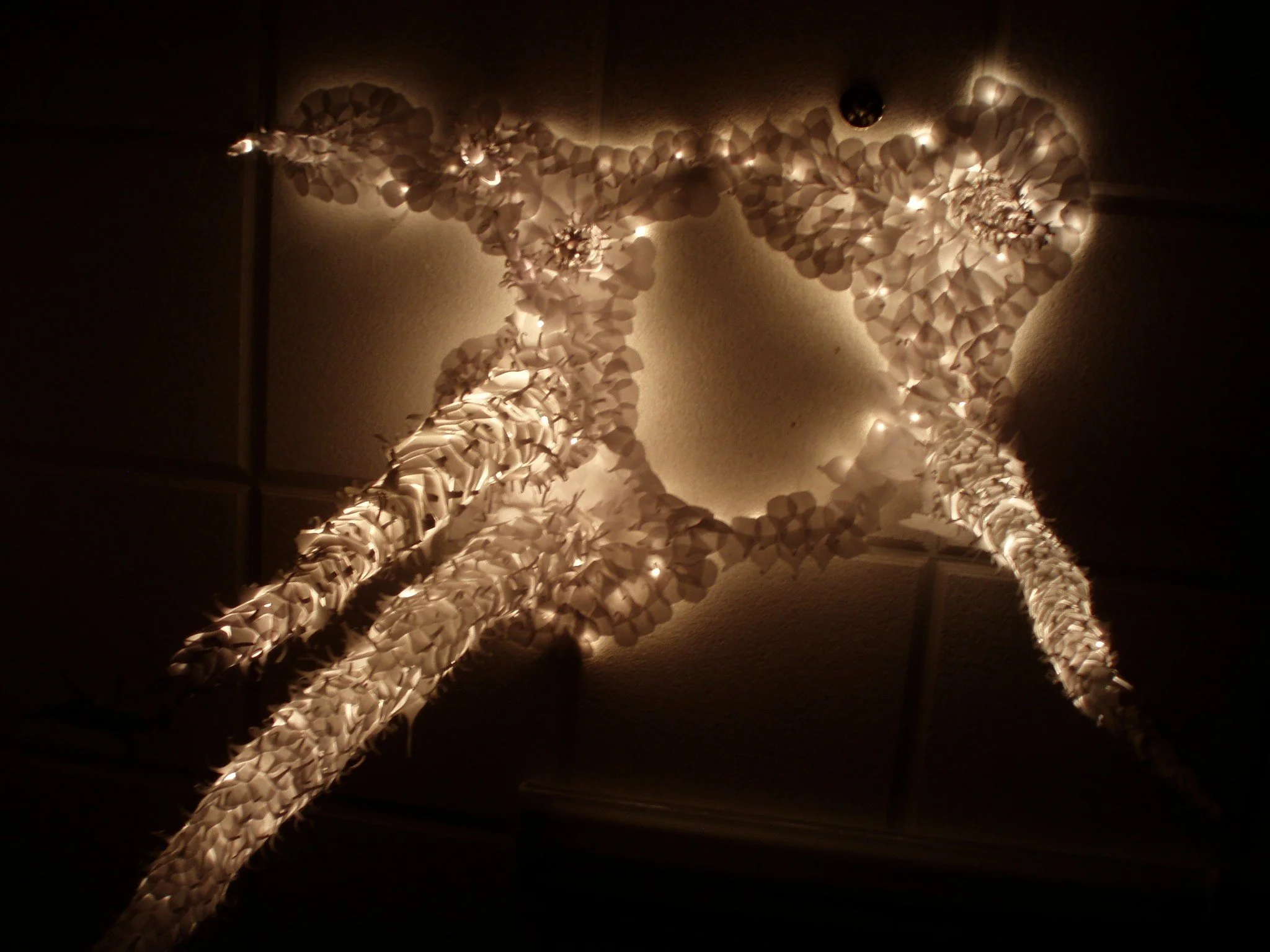 "Gravitational Growth"
paper and light attached to the ceiling