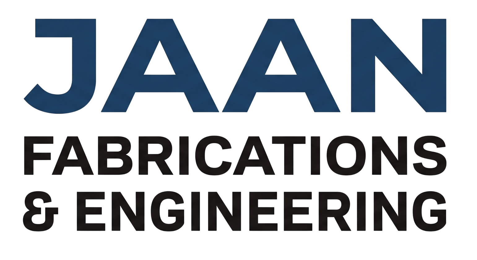 Jaan Fabrications & Engineering logo in dark blue and black text