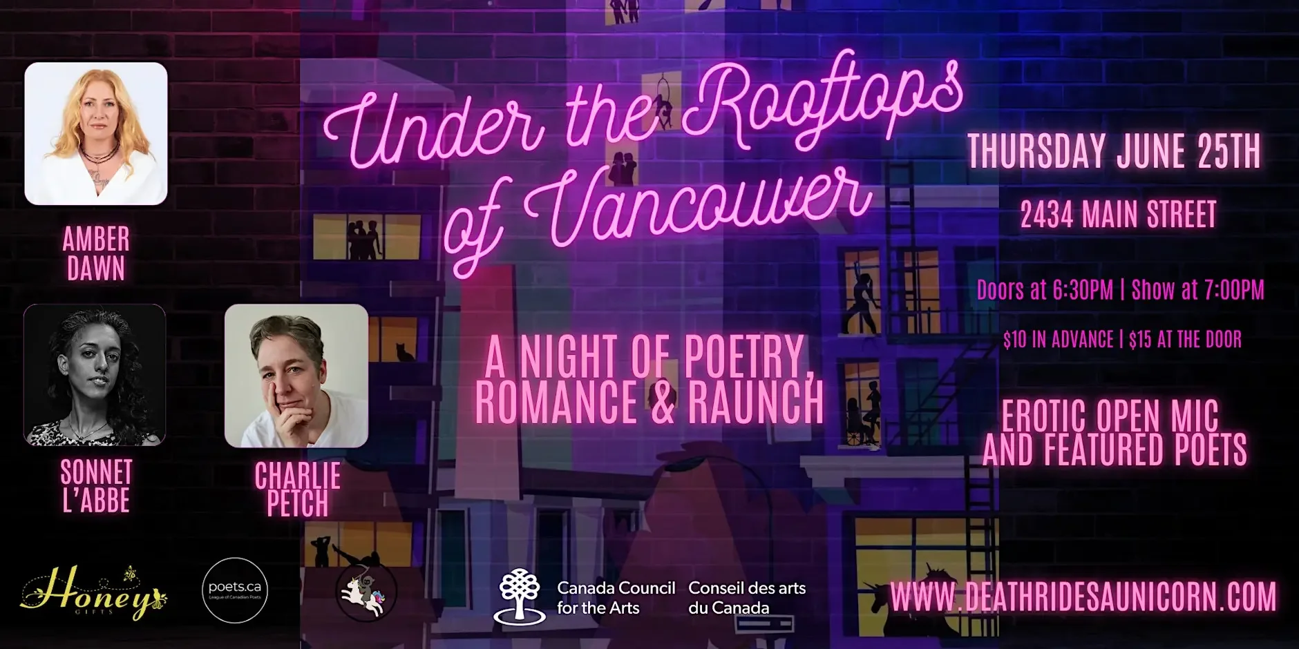 Under the Rooftops of Vancouver: Amber Dawn, Sonnet L'Abbé &amp; Charlie Petch