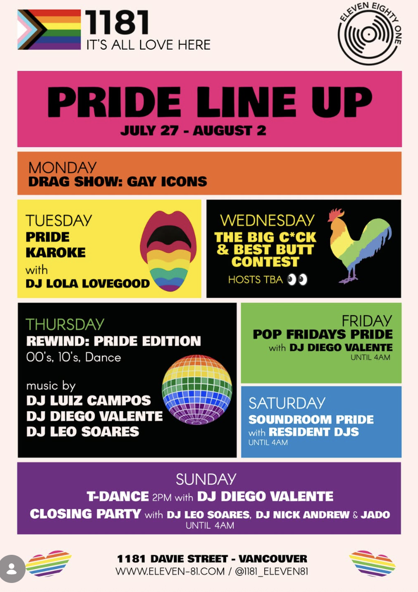 1181 Pride Line Up