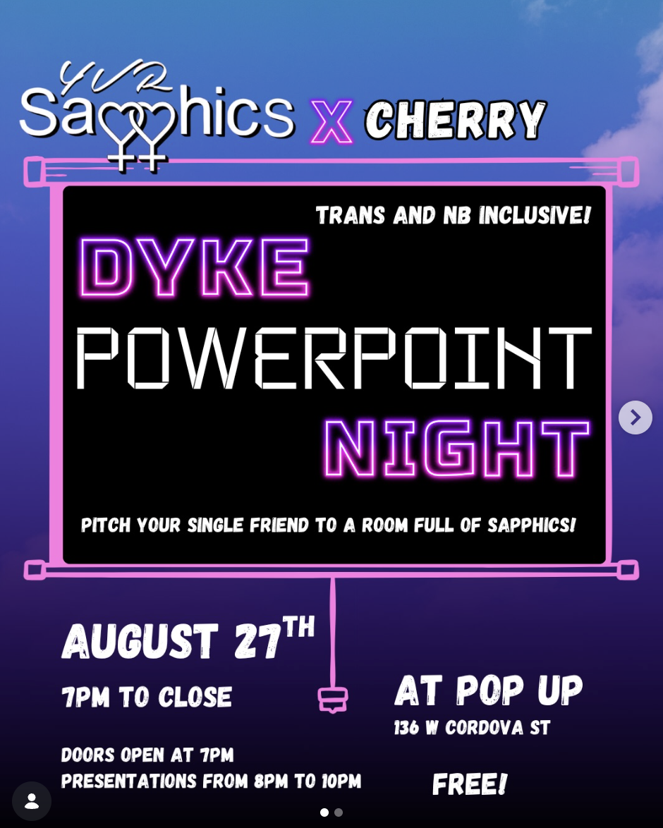YVR Sapphics Dyke Powerpoint Night