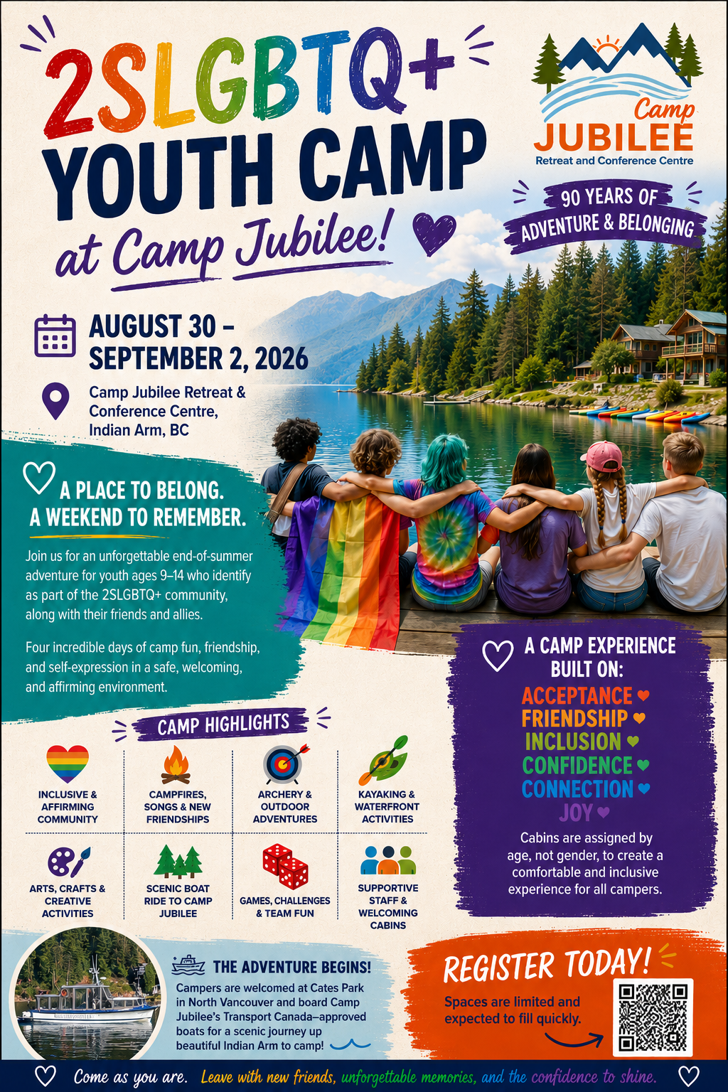 2SLGBTQiA+ Youth Camp - Camp Jubilee