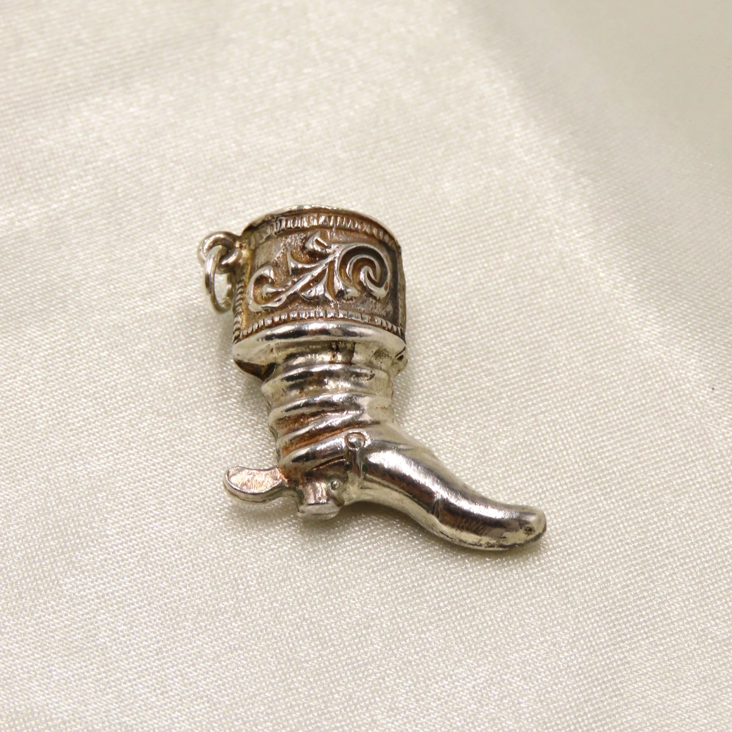 Silver Western Boot Charm