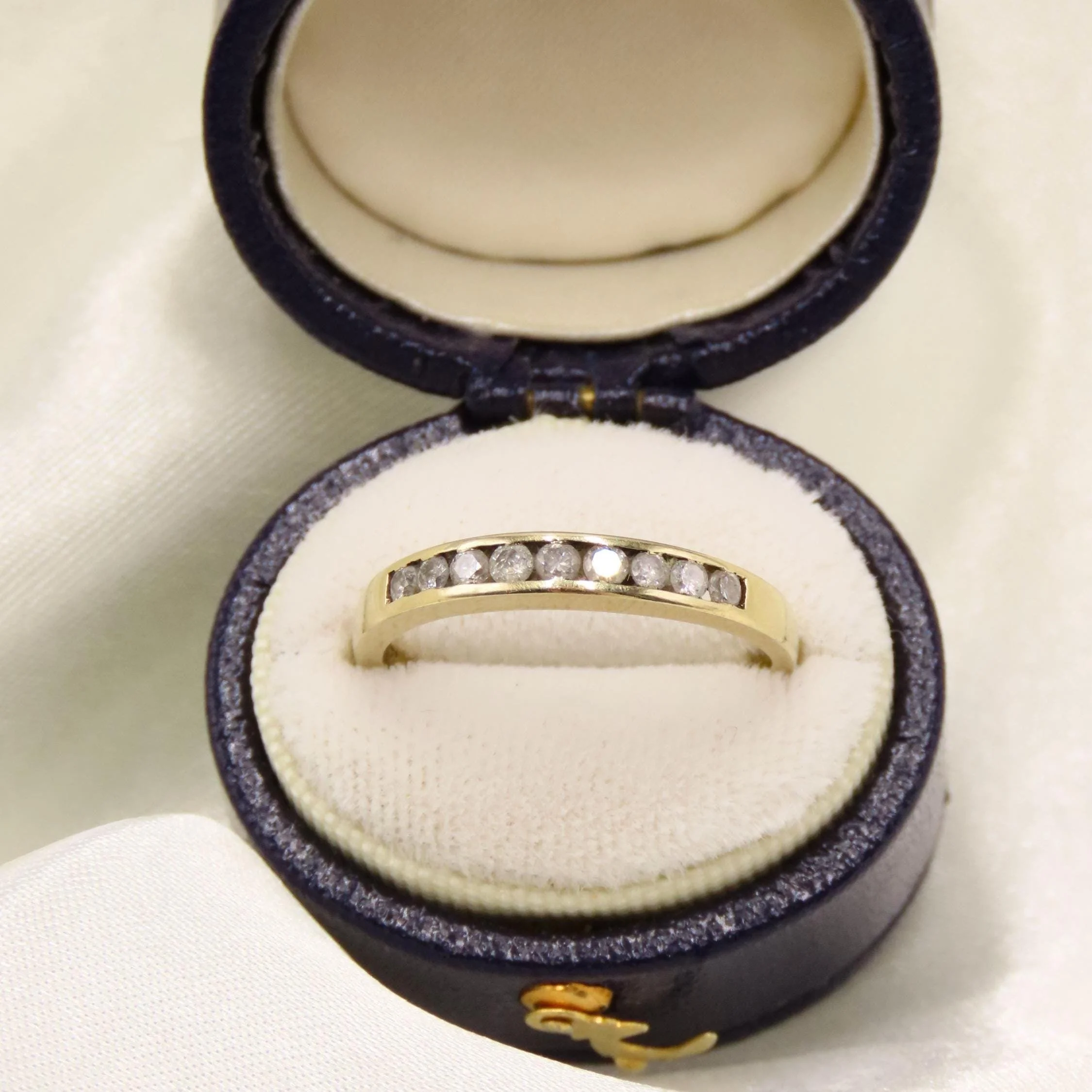Pre-loved 9ct Gold Diamond Channel Set Half-Eternity Ring, Size N 1/2