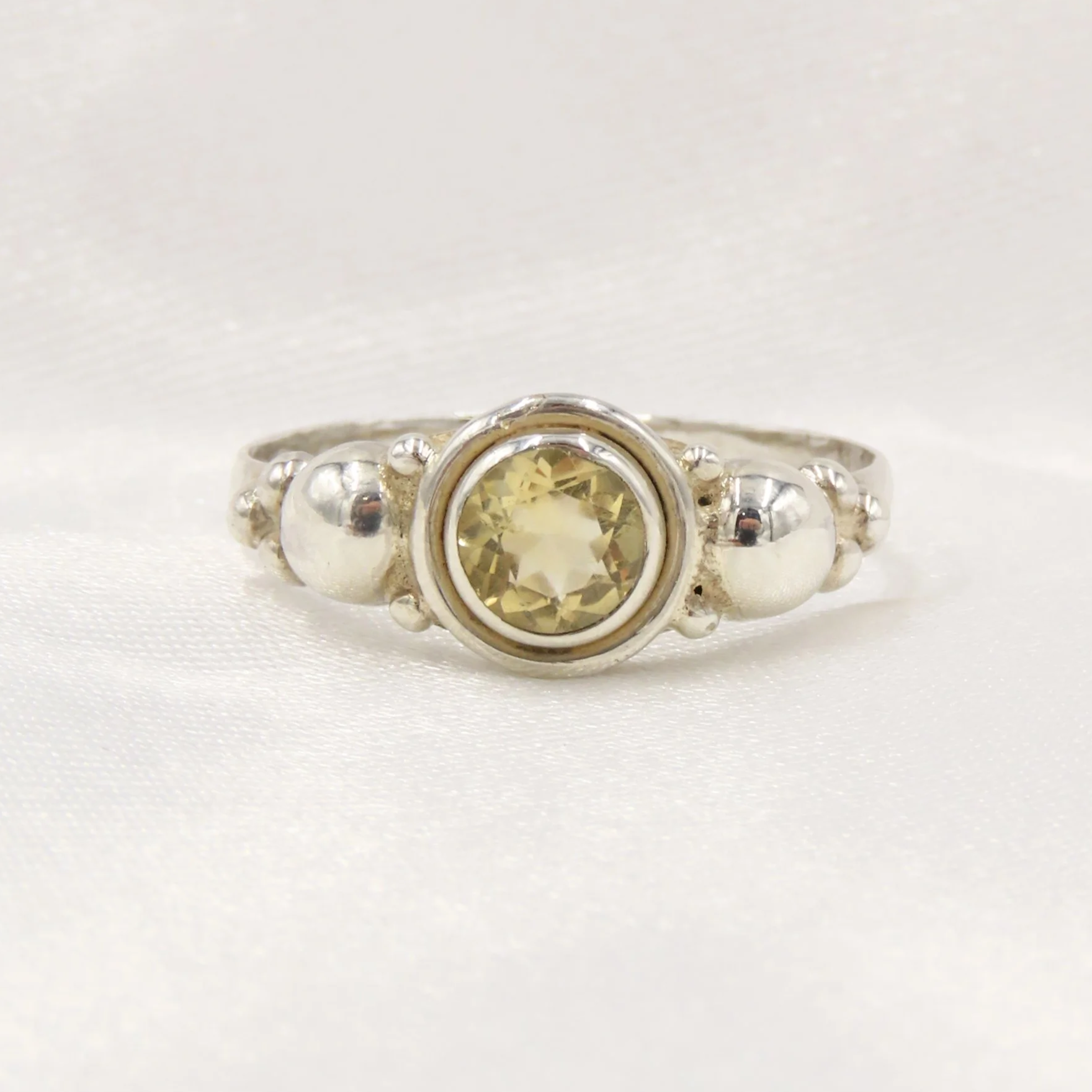 Pre-loved Sterling Silver Citrine Ring, Size N