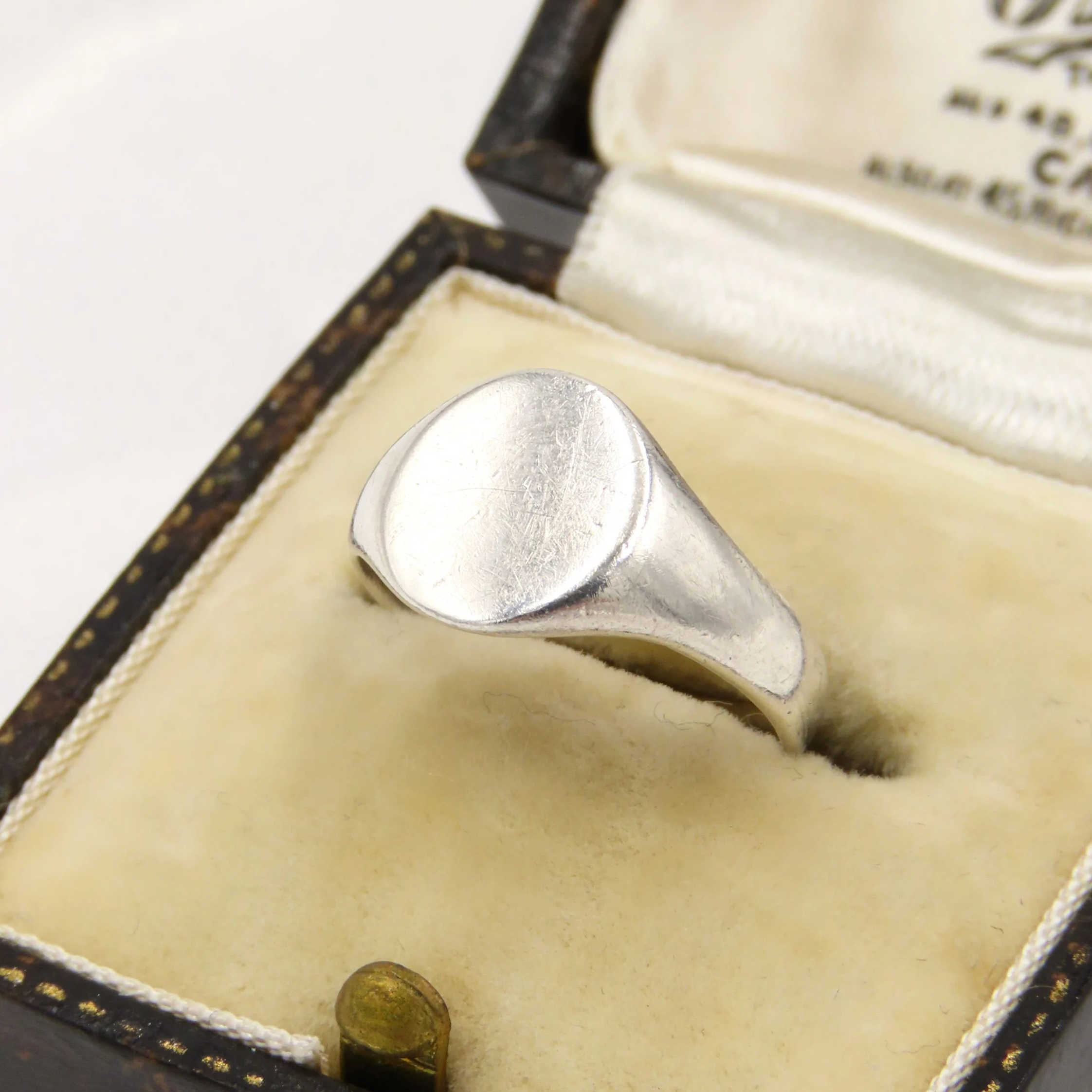 Pre-loved Sterling Silver Oval Signet Ring, Size H