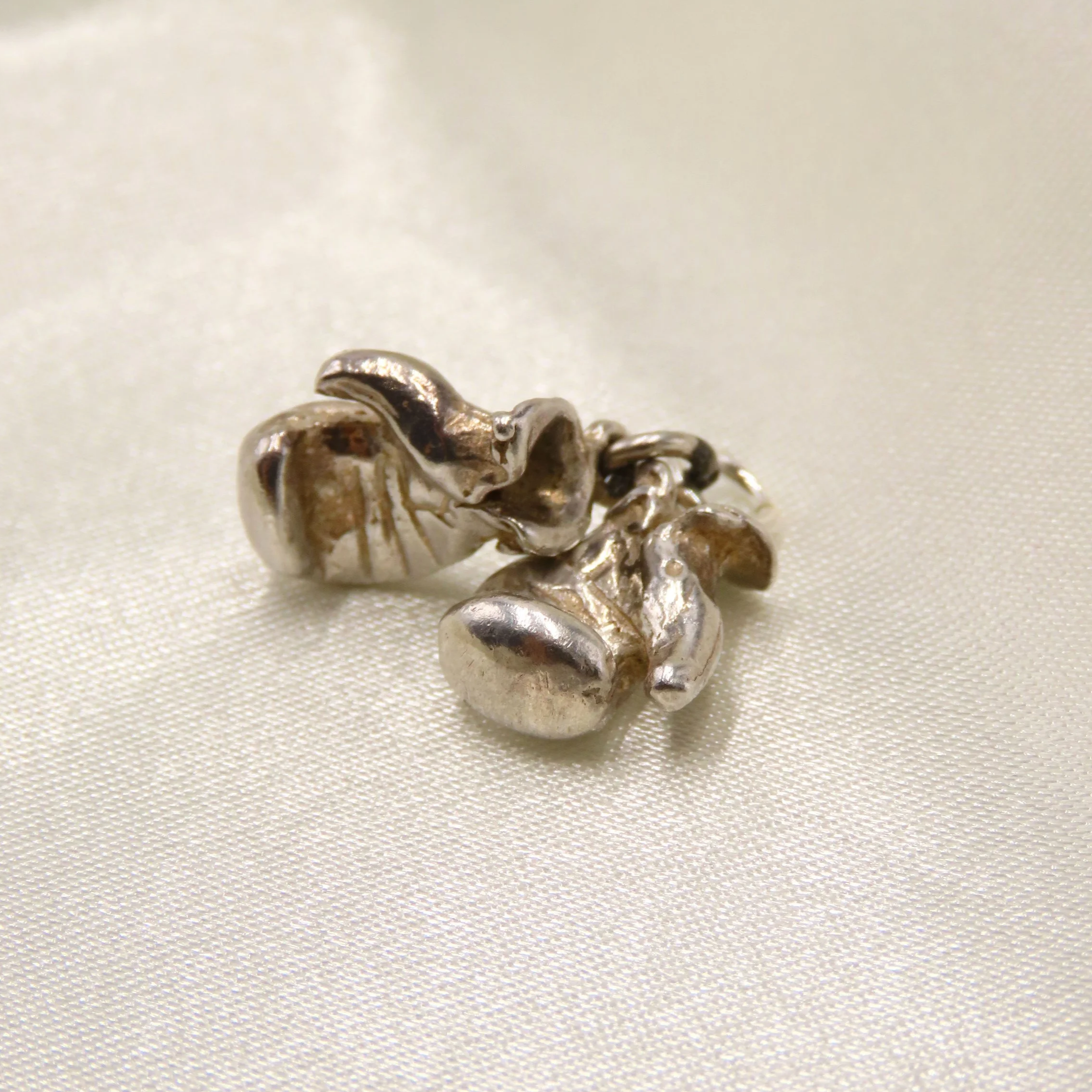 Silver Boxing Gloves Charm