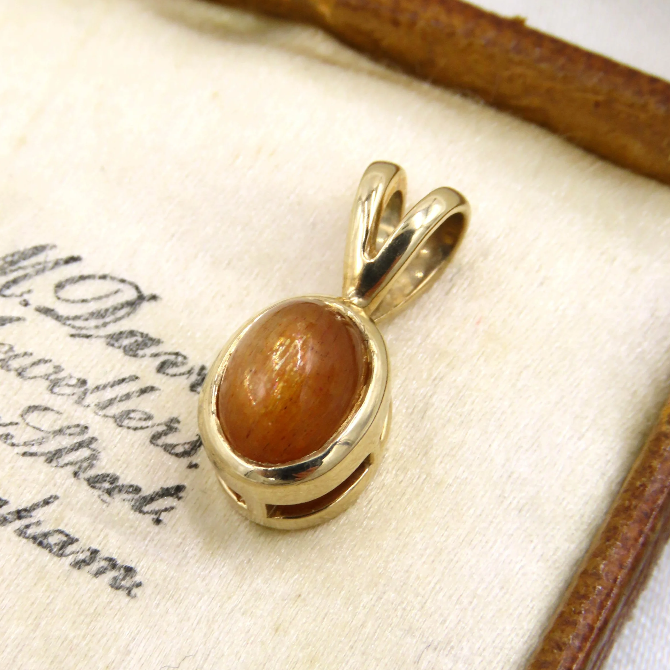 9ct Gold 'Meteor Shower' Sunstone Pendant