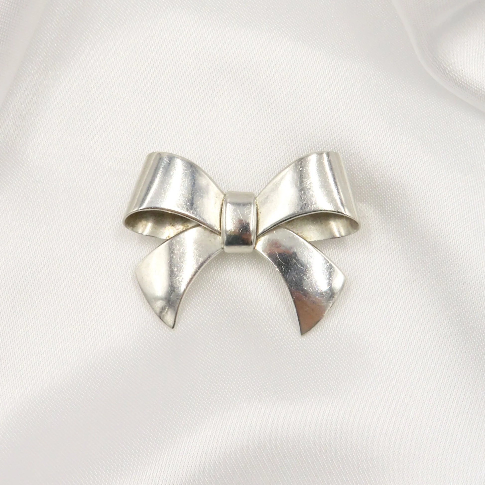 Sterling Silver Bow Brooch