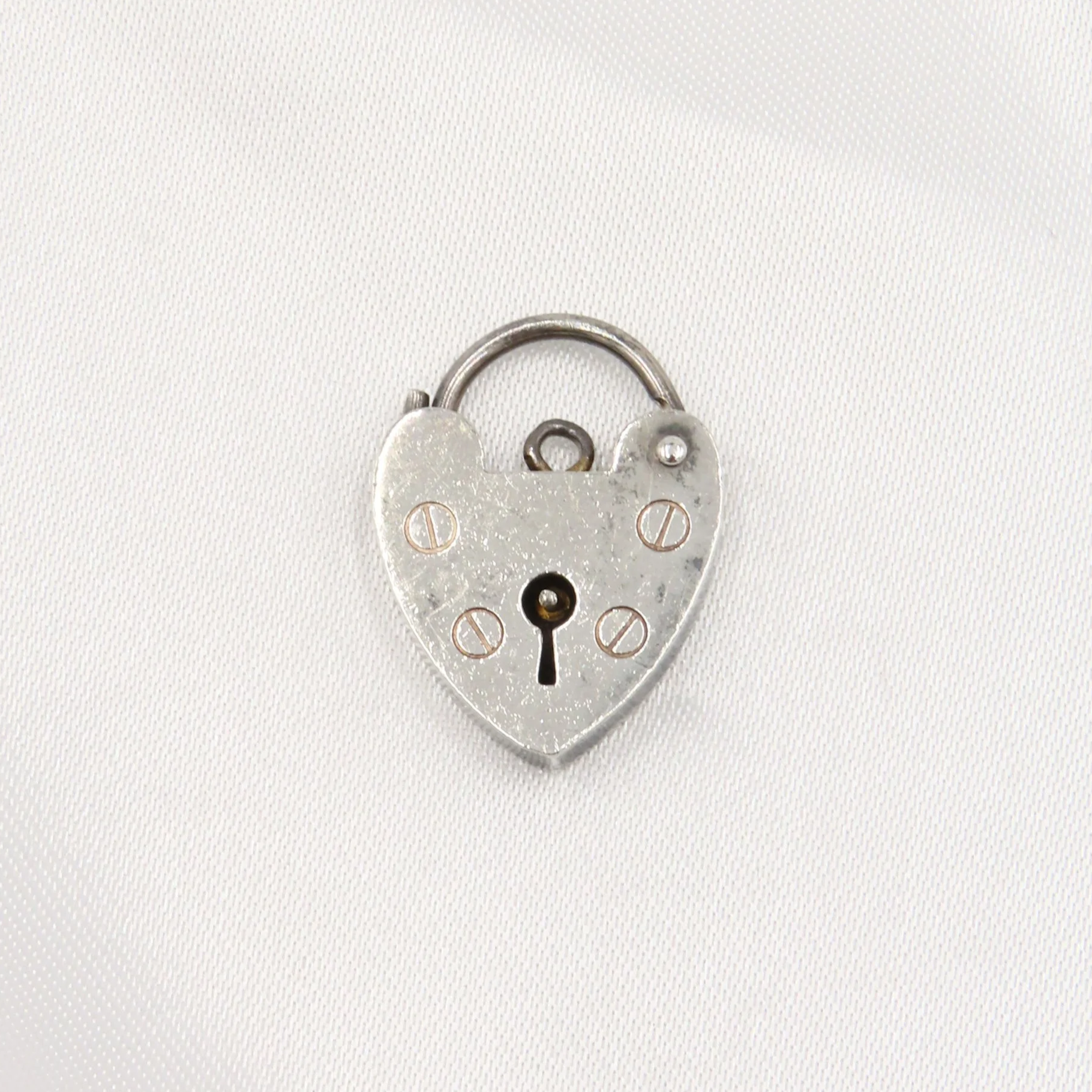 Sterling Silver Heart Padlock - F