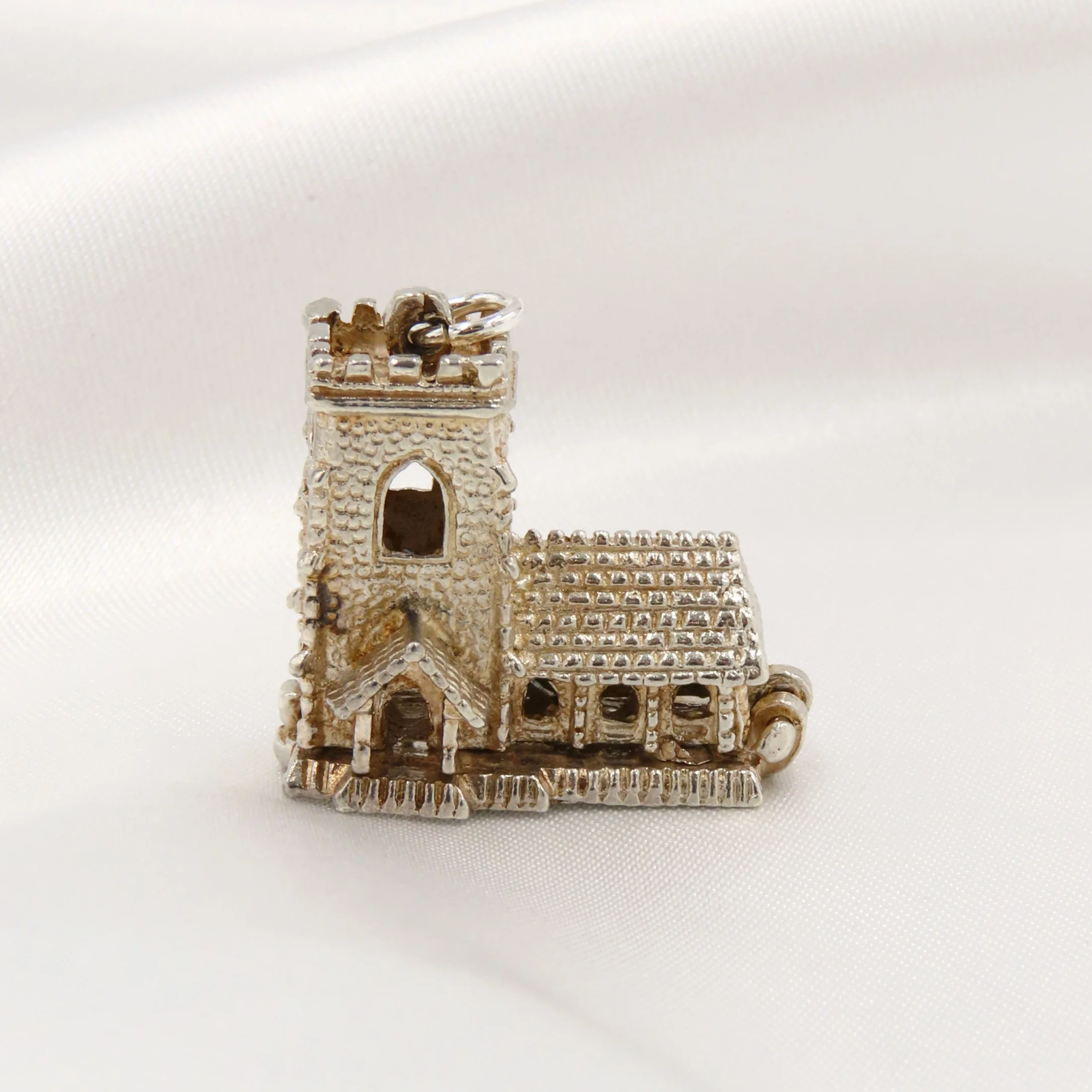 Vintage Sterling Silver Opening Church Charm - B