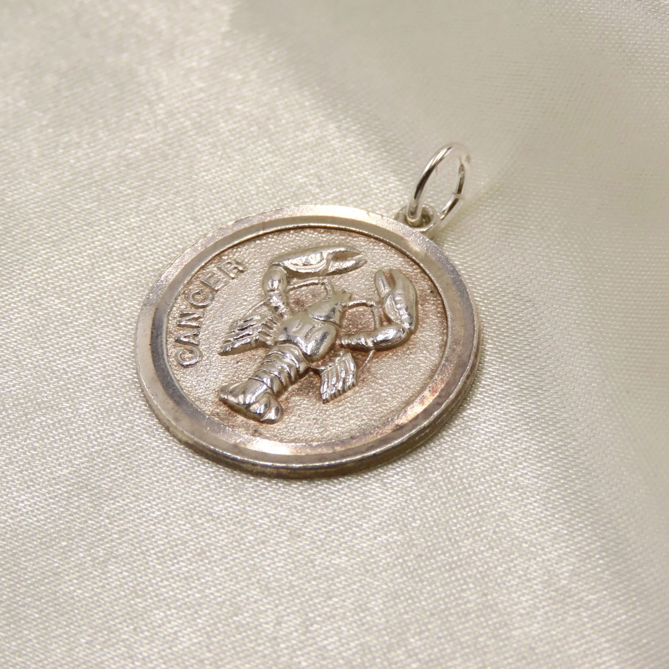 Silver Cancer Zodiac Charm / Pendant