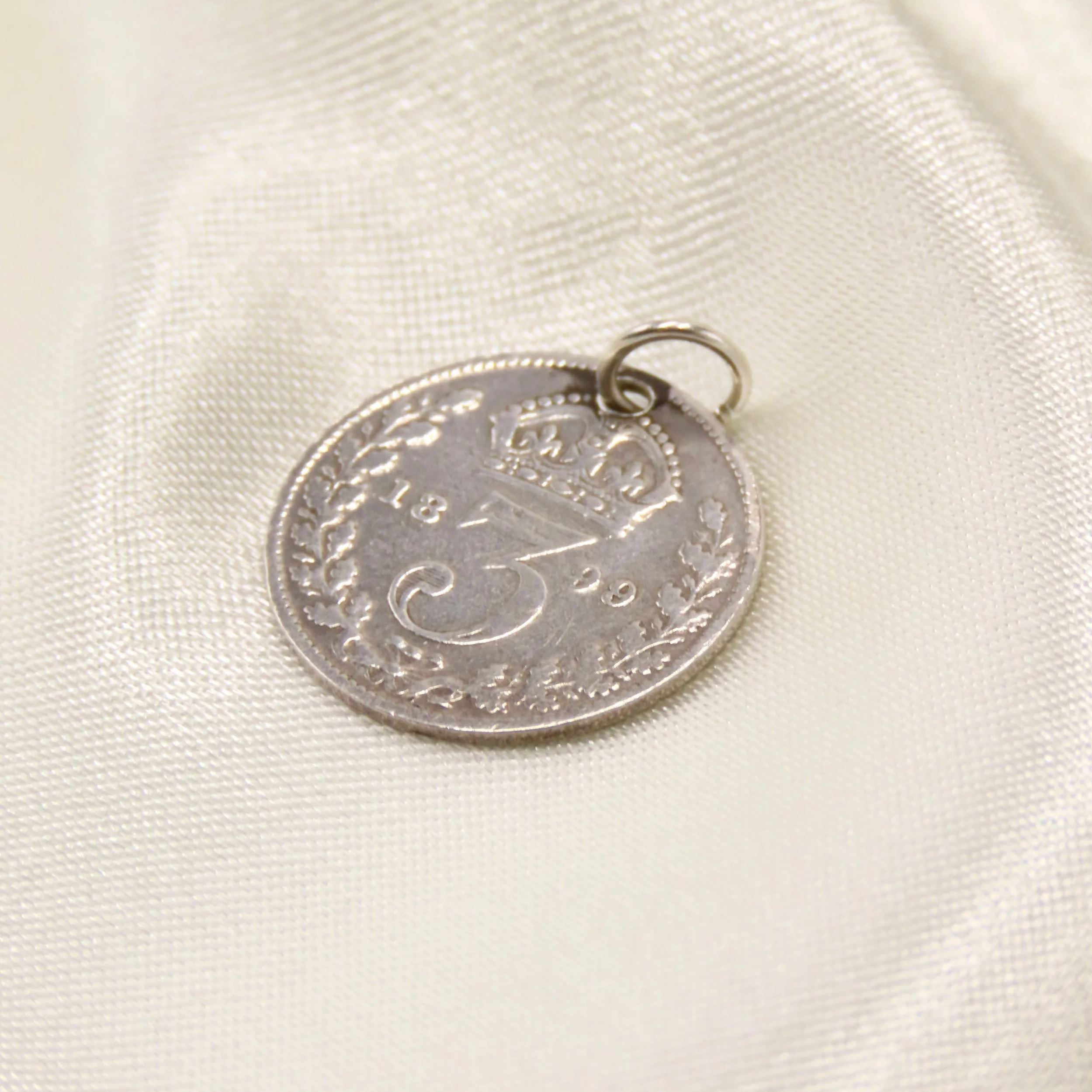 Silver 1899 Victoria Threepence Coin Charm