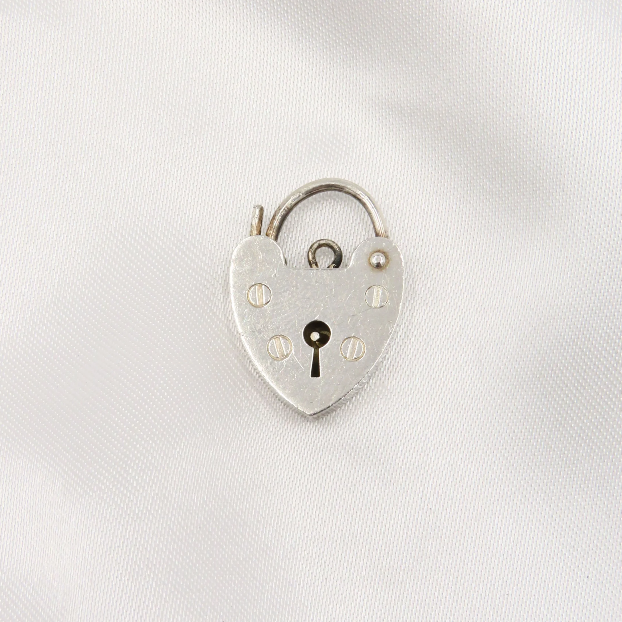 Vintage Sterling Silver Heart Padlock - G