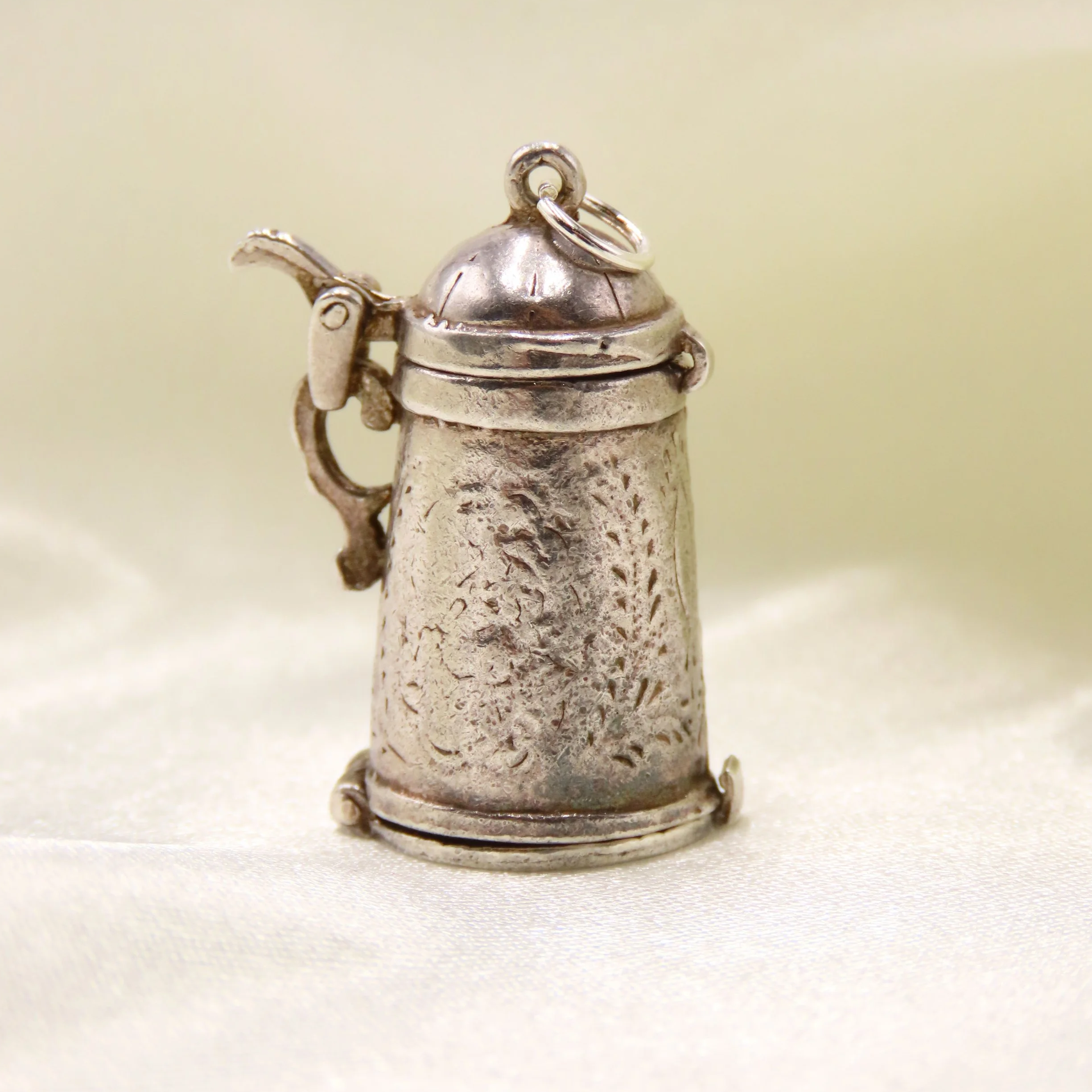 Silver 'Nuvo' Opening Beer Stein with Skier Charm