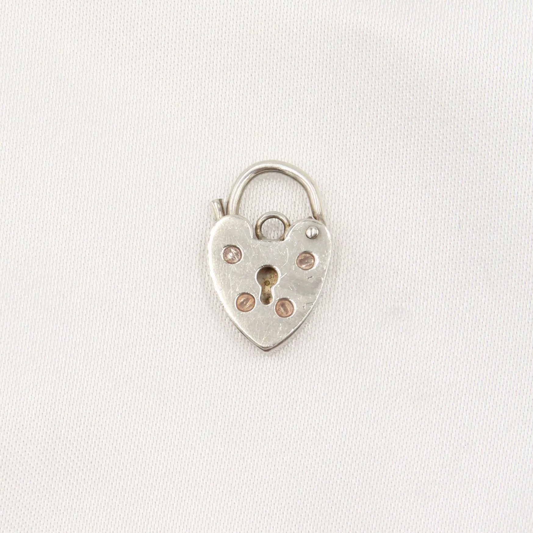 Sterling Silver Heart Padlock - J