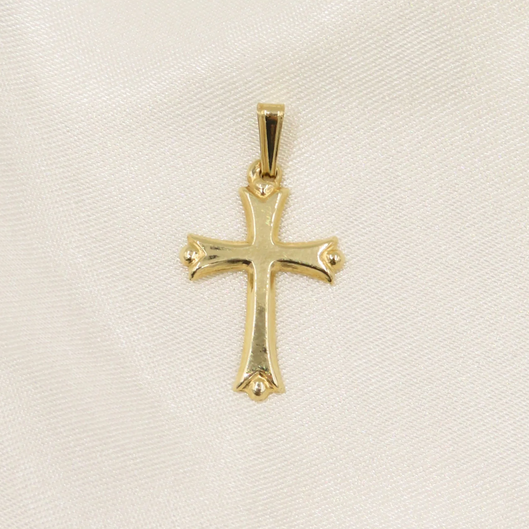 9ct Gold Fleur-De-Lis Cross Pendant