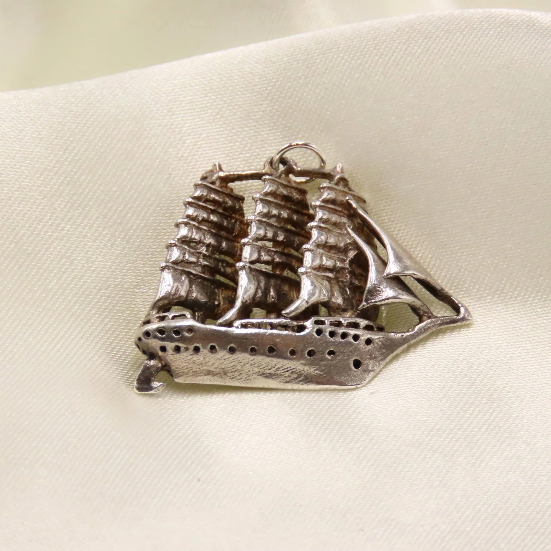 Silver Sailing Ship Charm