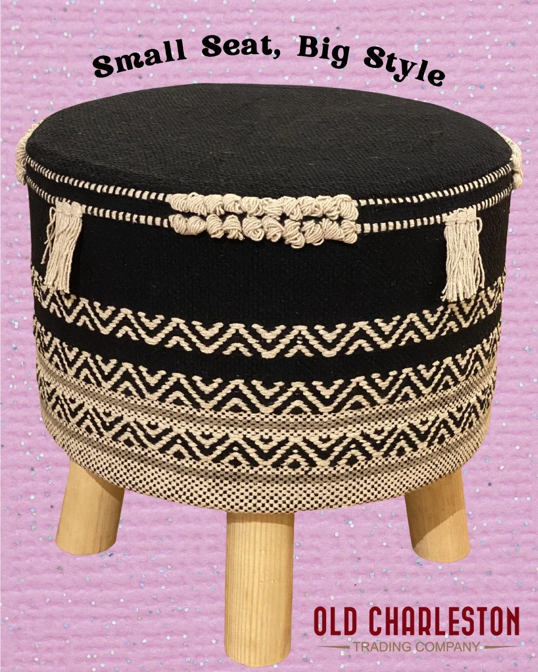 𝗦𝗺𝗮𝗹𝗹 𝗦𝗲𝗮𝘁, 𝗕𝗶𝗴 𝗦𝘁𝘆𝗹𝗲&thinsp;&thinsp;
This little cutie may be just 16&quot; round and 16&quot; high, but it&rsquo;s bringing major design energy. Perfect as an accent stool, footrest, or a spot for your morning coffee (we don&rsquo;