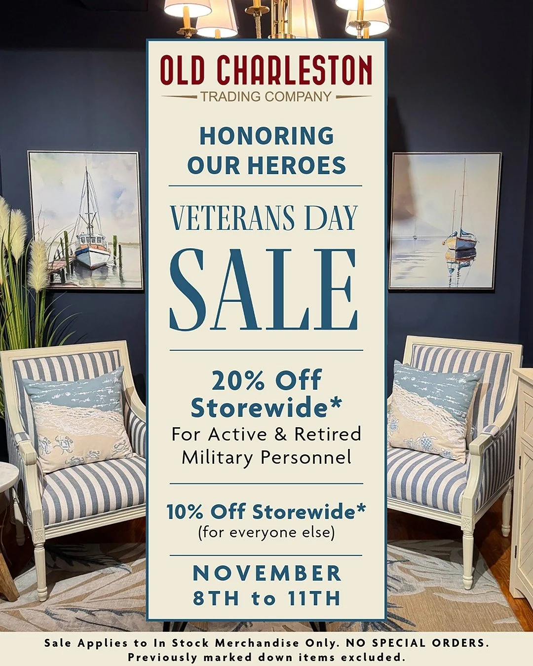 𝗩𝗘𝗧𝗘𝗥𝗔𝗡𝗦 𝗗𝗔𝗬 𝗦𝗔𝗟𝗘 𝗦𝗧𝗔𝗥𝗧𝗦 𝗡𝗢𝗪!
To every Veteran, Active-Duty member, and military family, 𝗧𝗵𝗮𝗻𝗸 𝗬𝗼𝘂!&thinsp;
This weekend, we&rsquo;re saying it the best way we know how: with 𝟮𝟬% 𝗢𝗳𝗳 𝗦𝘁𝗼𝗿𝗲𝘄𝗶𝗱𝗲* 𝗷𝘂𝘀𝘁 ?