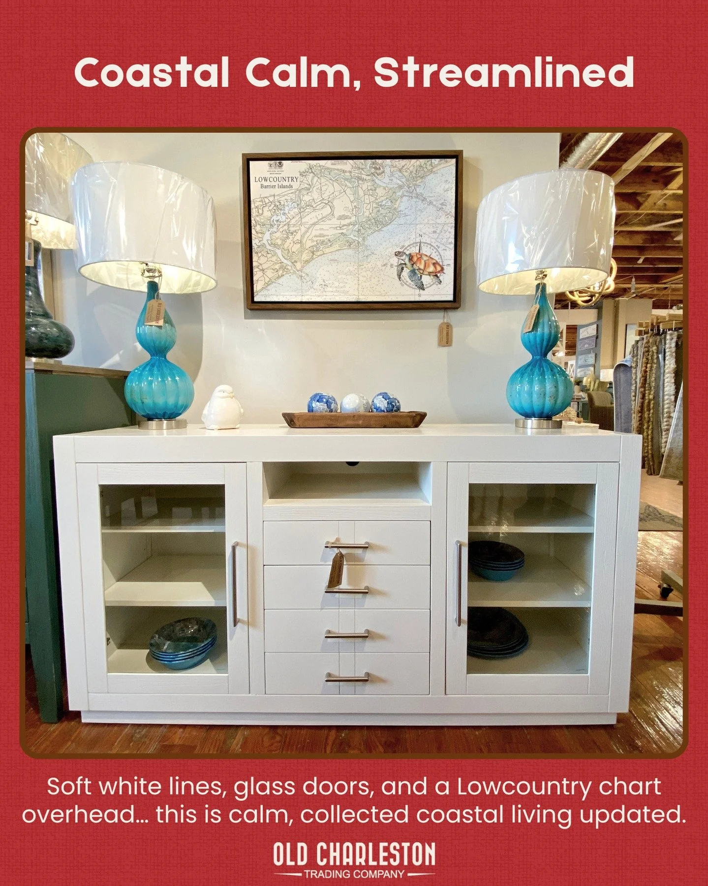 𝗔 𝗙𝗿𝗲𝘀𝗵 𝗧𝗶𝗱𝗲 𝗼𝗳 𝗦𝘁𝘆𝗹𝗲&thinsp;
If your living room has been begging for a little 𝘣𝘳𝘦𝘢𝘵𝘩𝘦-𝘦𝘢𝘴𝘺 𝘣𝘦𝘢𝘶𝘵𝘺, this one&rsquo;s it.&thinsp;
&thinsp;
Solid craftsmanship, crisp white lines, glass doors that show off your favori