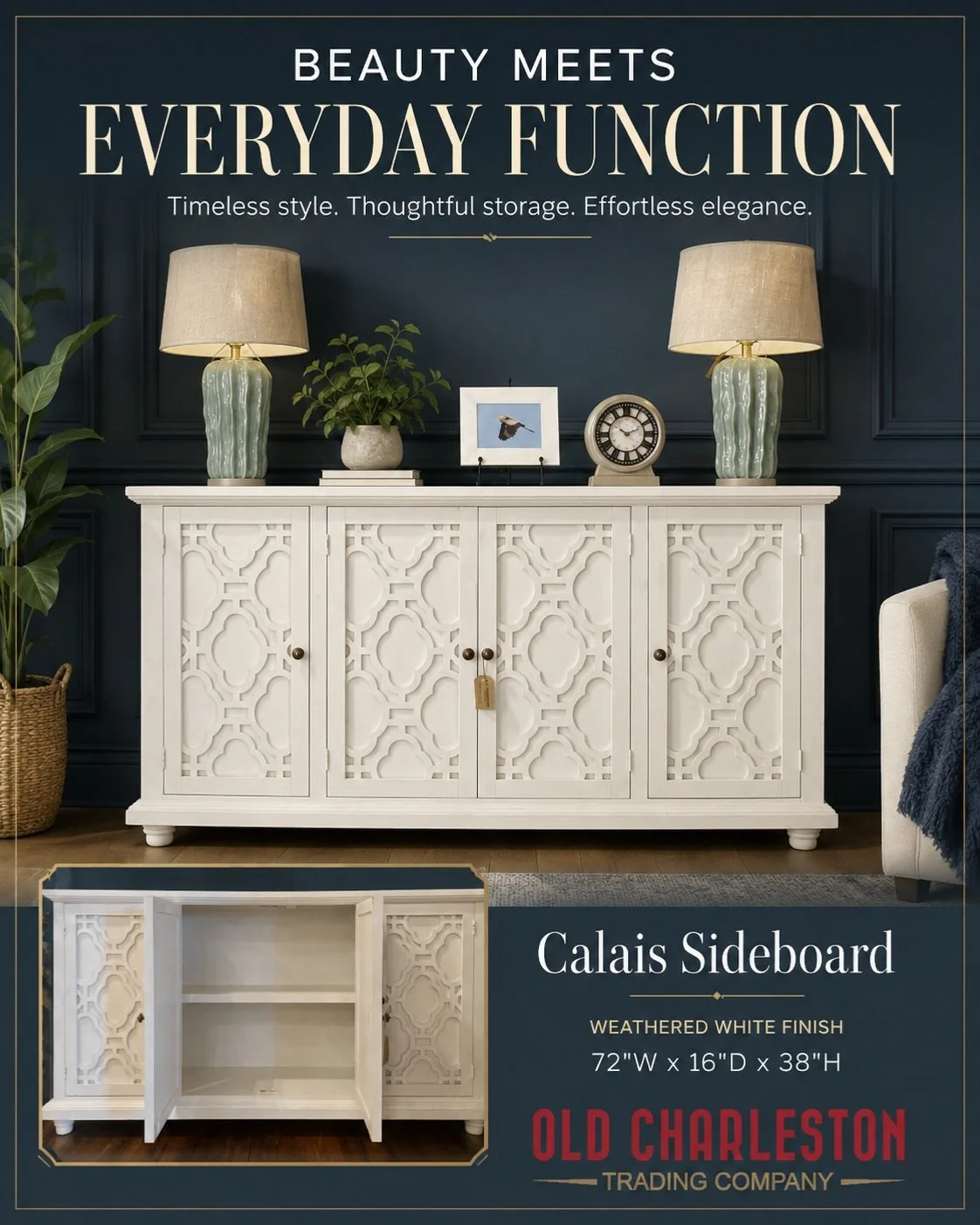 ✨ WHEN STORAGE LOOKS THIS GOOD, YOU DON&rsquo;T HAVE TO HIDE IT.

Meet the 𝗖𝗮𝗹𝗮𝗶𝘀 𝗦𝗶𝗱𝗲𝗯𝗼𝗮𝗿𝗱 𝗶𝗻 𝗪𝗲𝗮𝘁𝗵𝗲𝗿𝗲𝗱 𝗪𝗵𝗶𝘁𝗲, proof that practical storage can still be one of the prettiest things in the room.

Those gorgeous architec